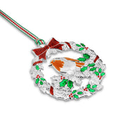 Robin with Holly Christmas Tree Decoration