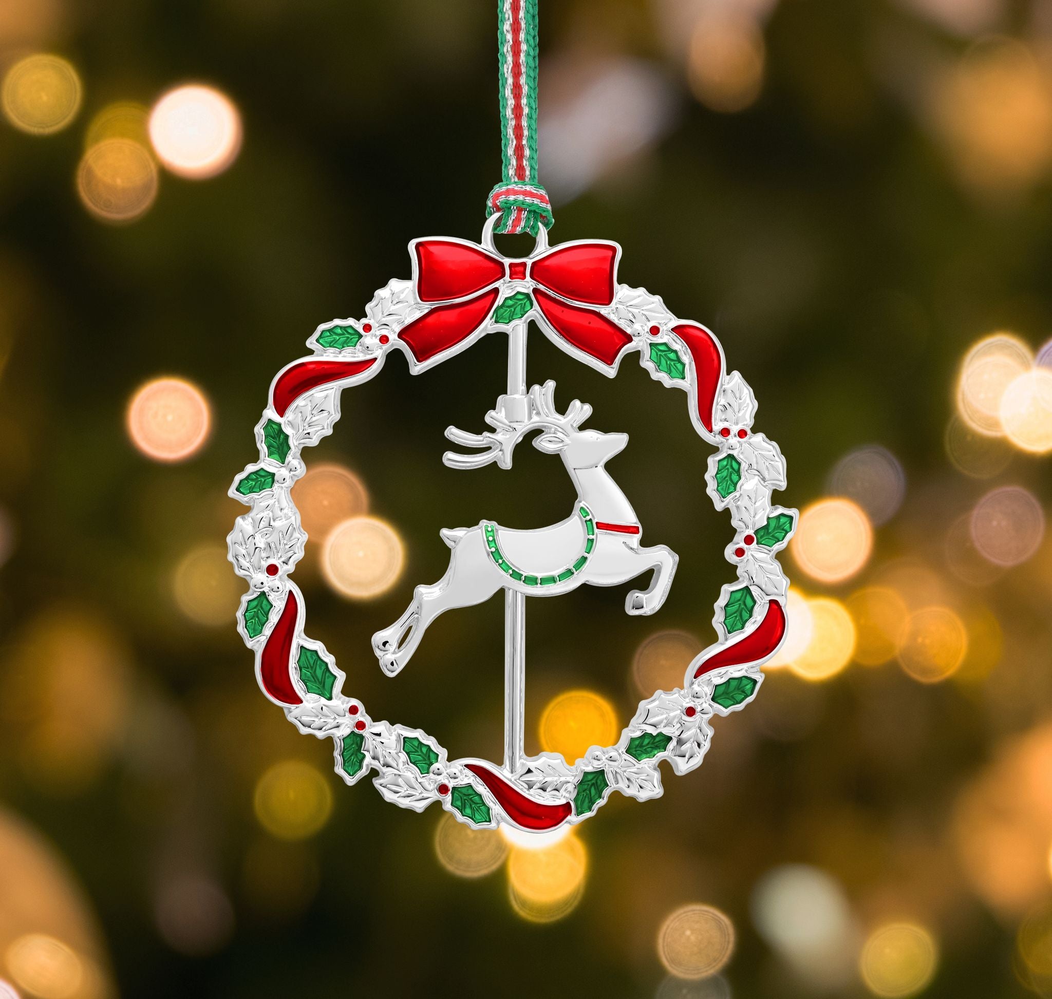 Reindeer Wreath Christmas Tree Decoration