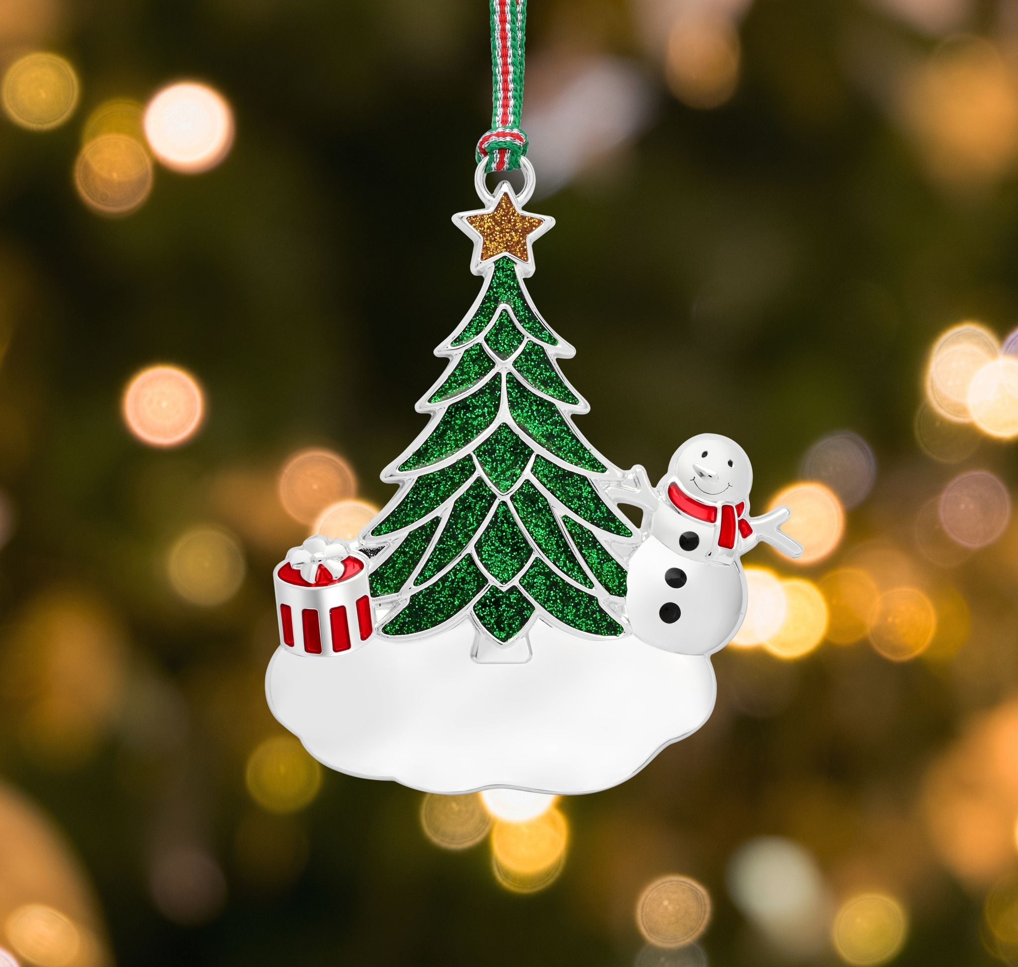 Christmas Tree with Snowman Decoration
