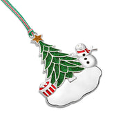 Christmas Tree with Snowman Decoration