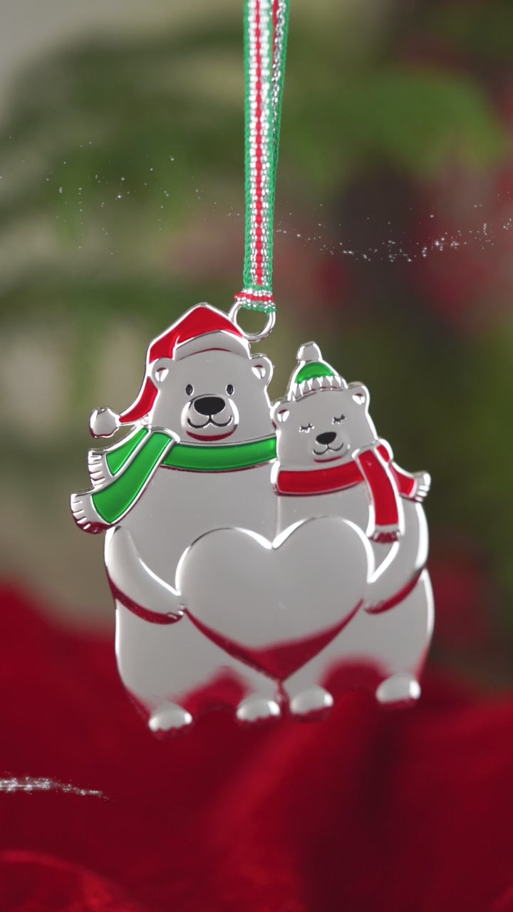 Polar Bear Couple Christmas Tree Decoration