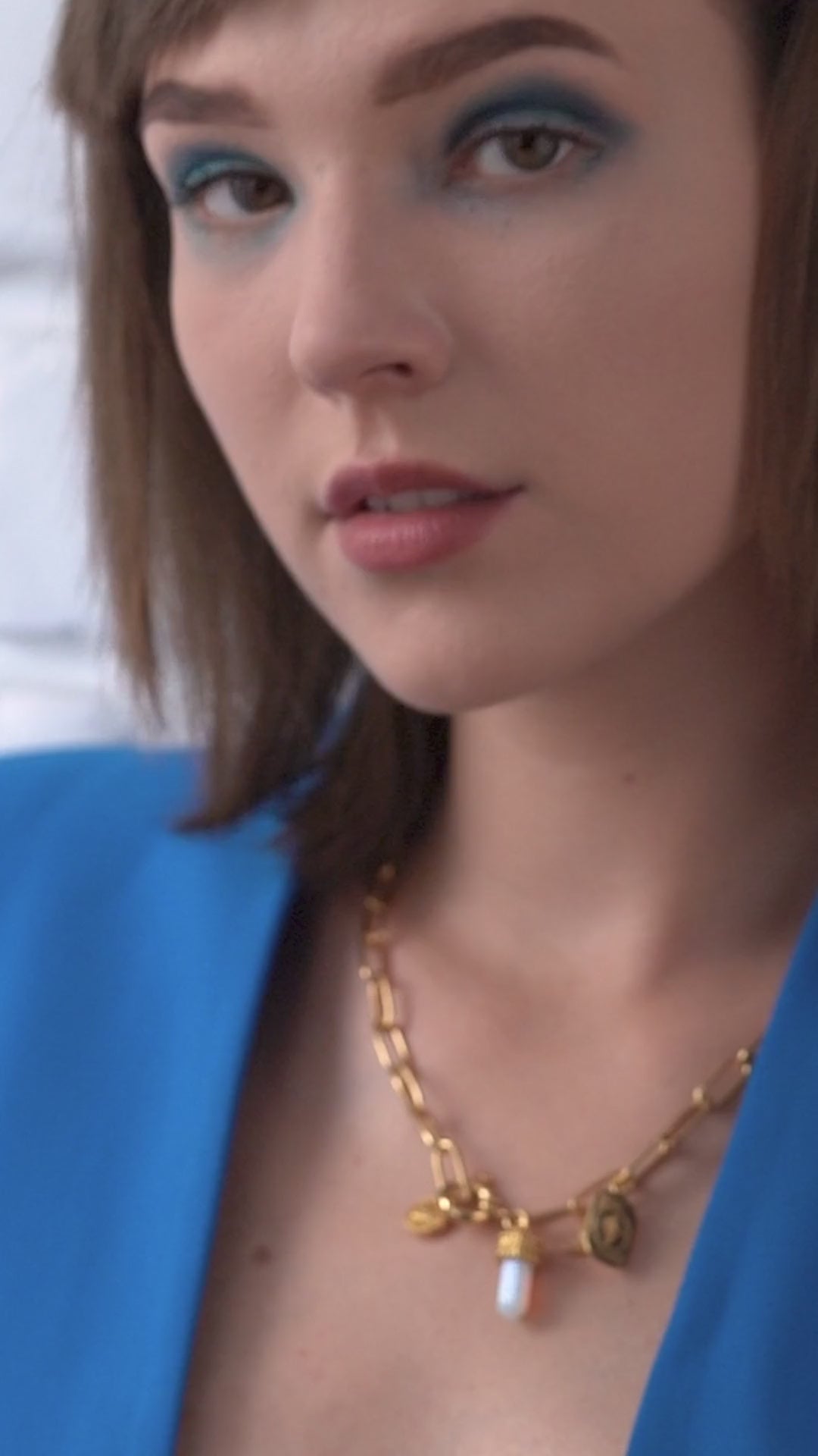 Gold Plated Necklace with Opalite Charm