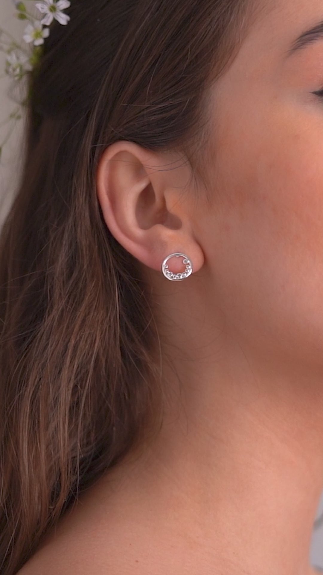 Petite Circular Earrings with Clear Stones