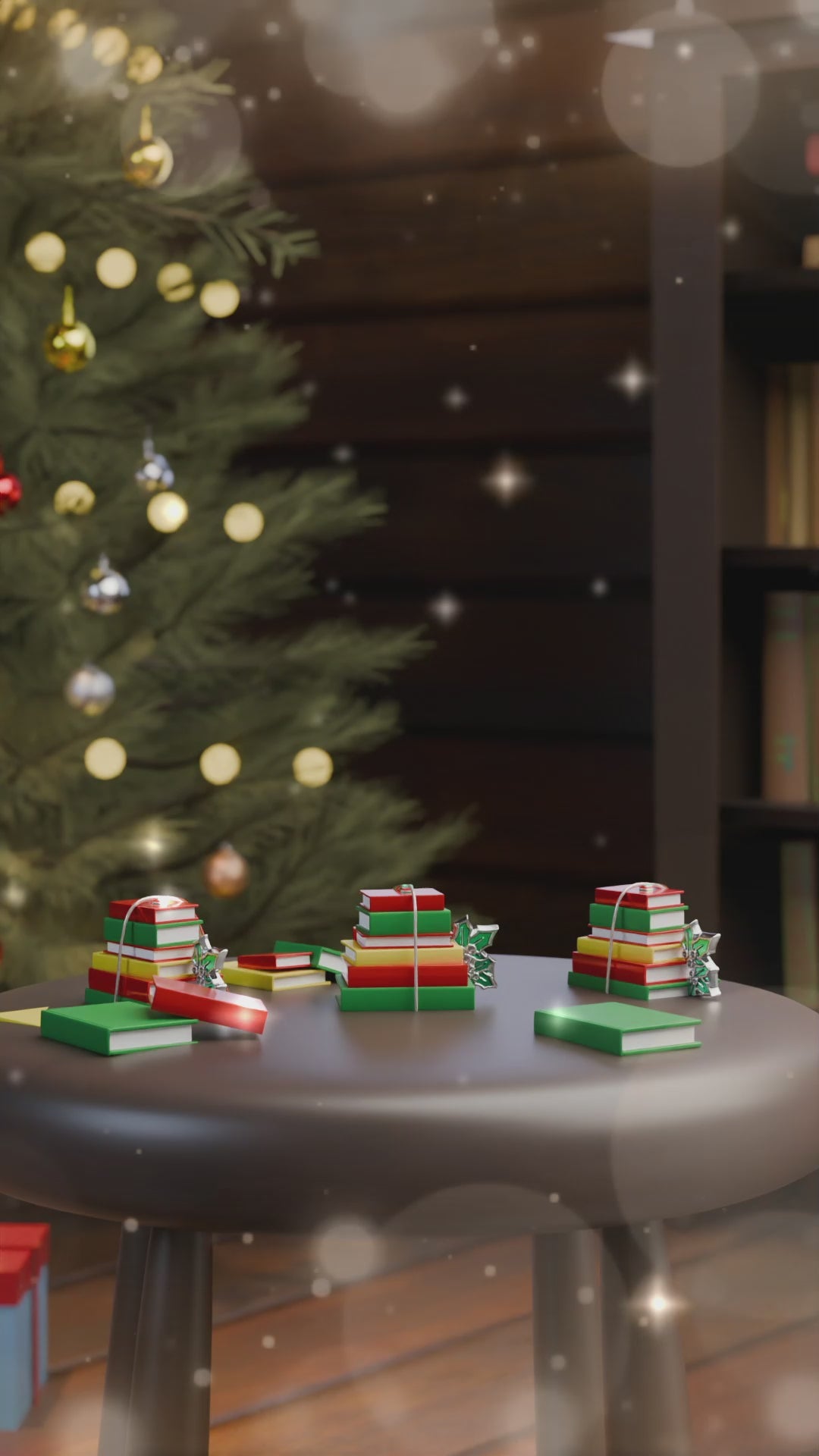 Book Stack Christmas Tree Decoration