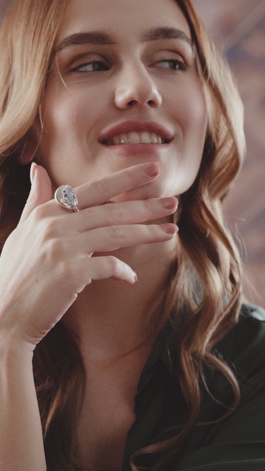 Ring with Blue and Clear Stones