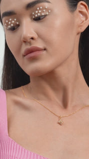 Gold Plated Star Pendant with Clear Stones