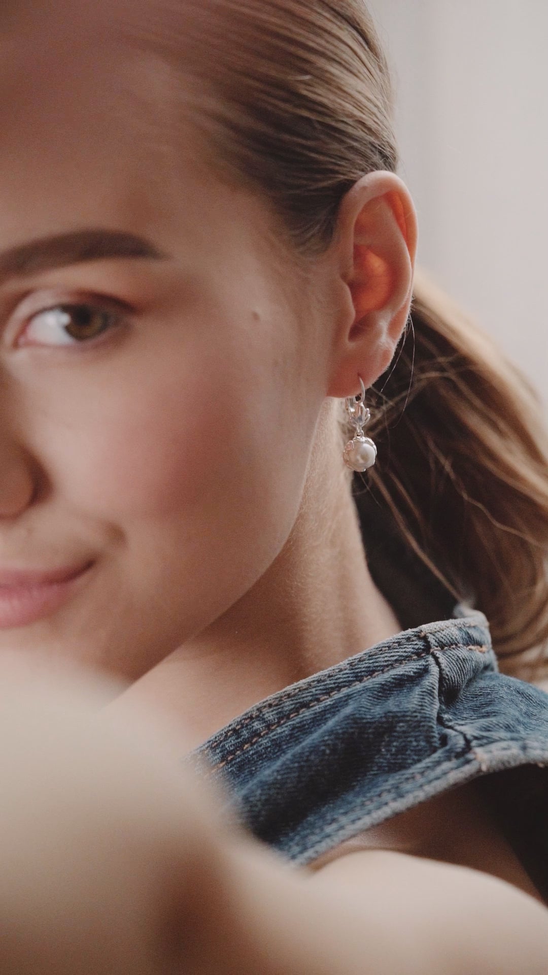 Pearl Leaf Drop Earrings