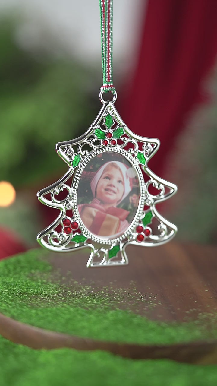 Holly Christmas Tree Photoframe Decoration