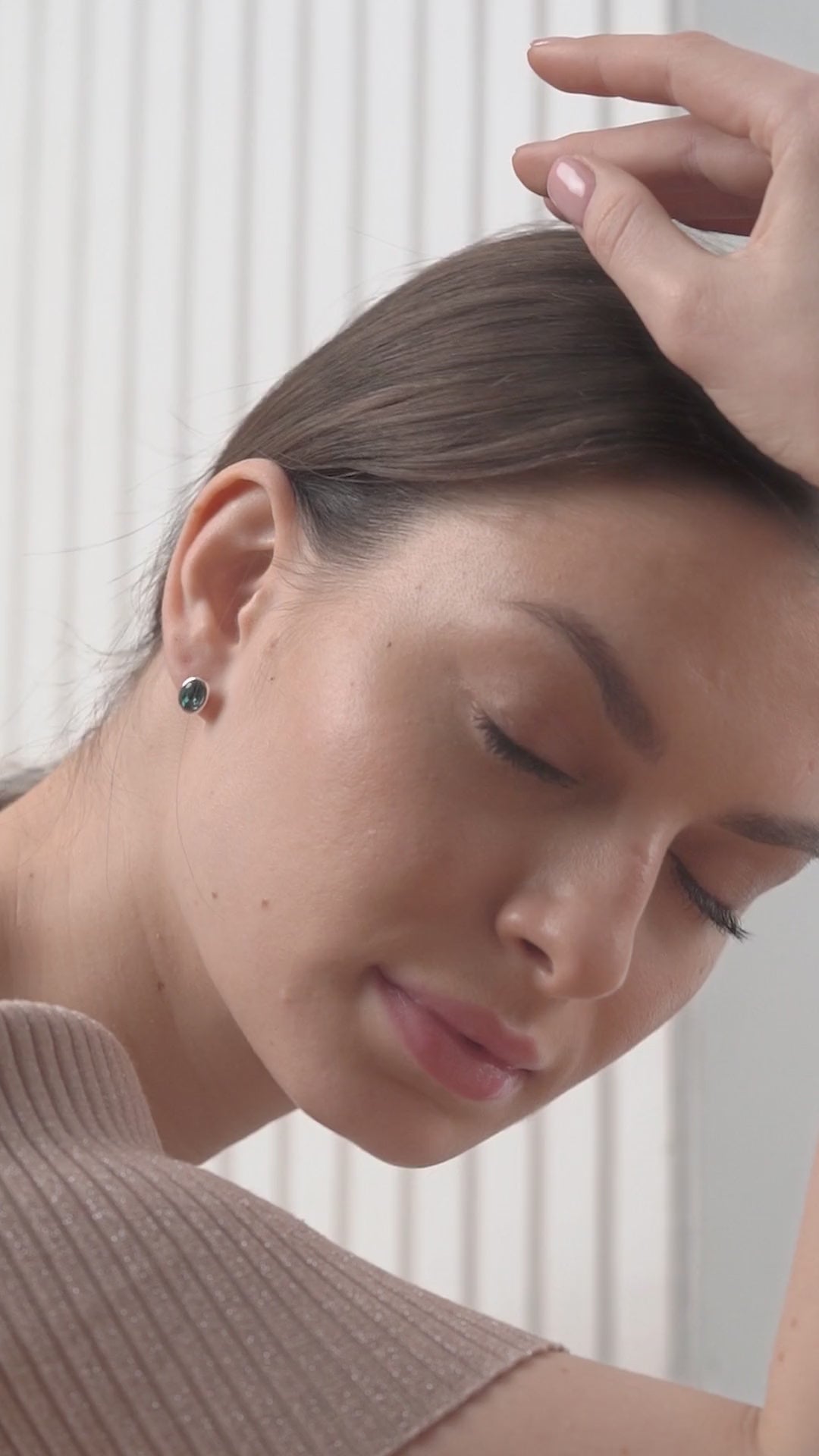 Dark Blue Stone Stud Earrings