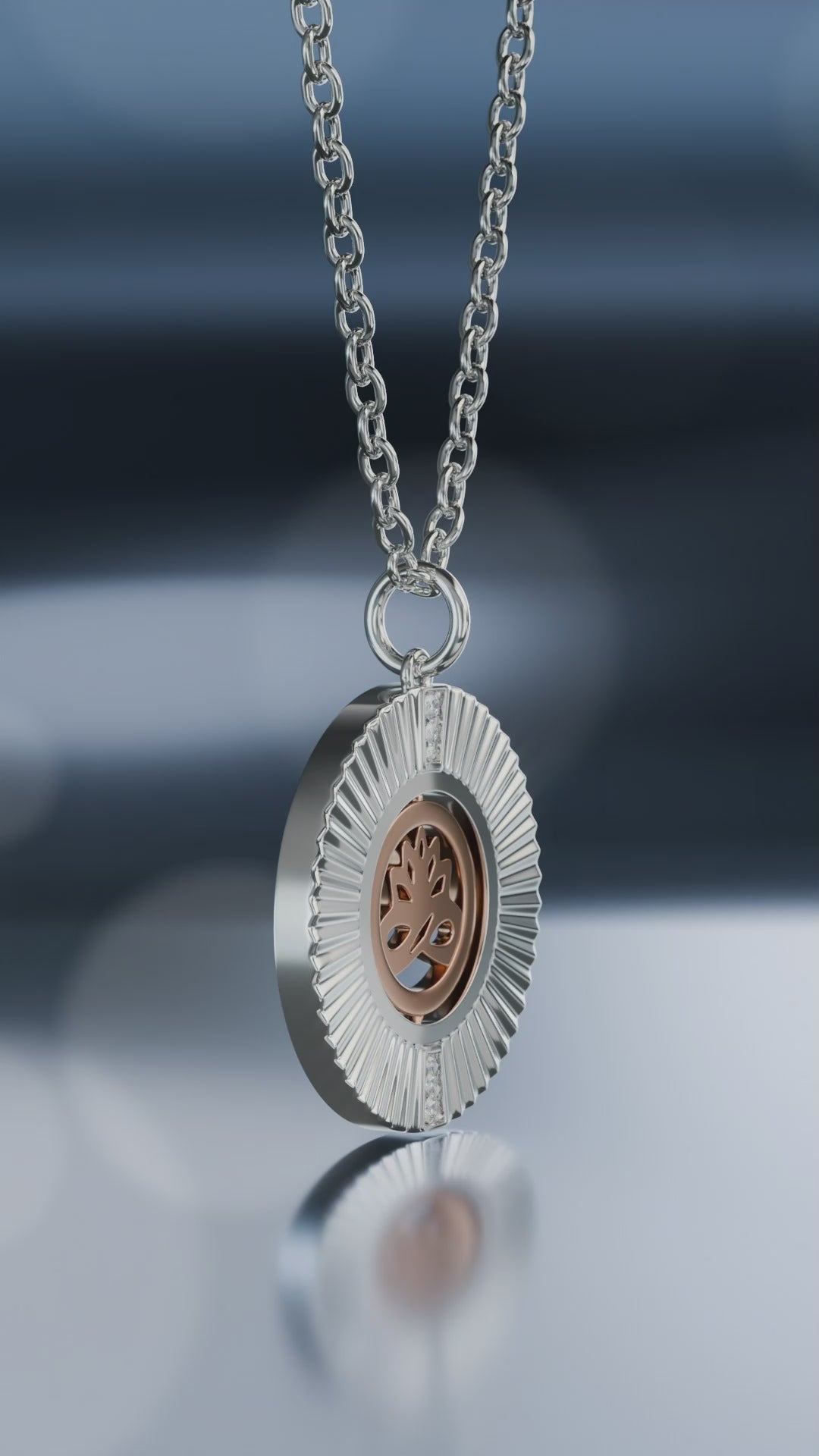 Silver & Rose Gold Plated Tiamo Pendant
