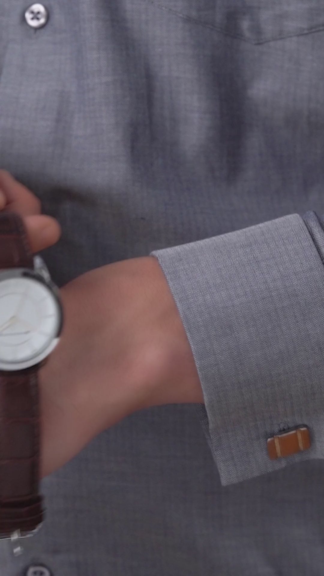 Mens Watch with Leather Strap