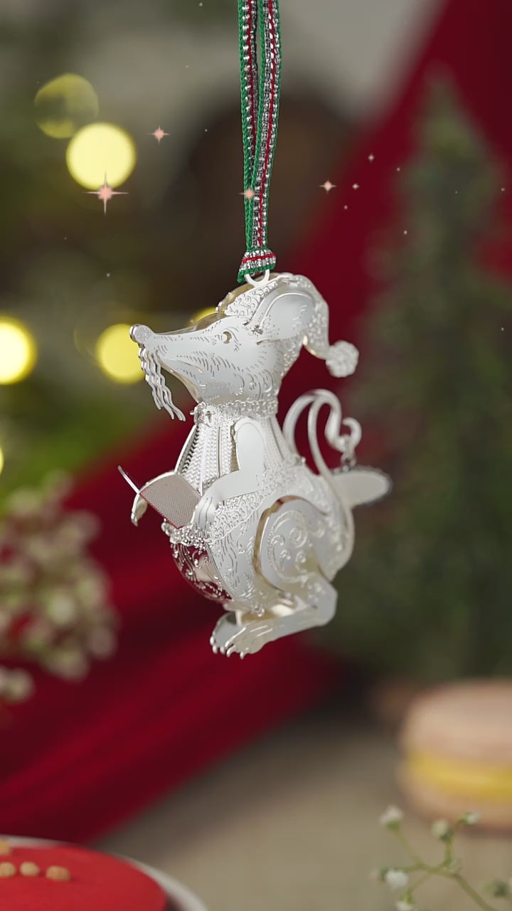 Mouse Carol Singer Christmas Tree Decoration