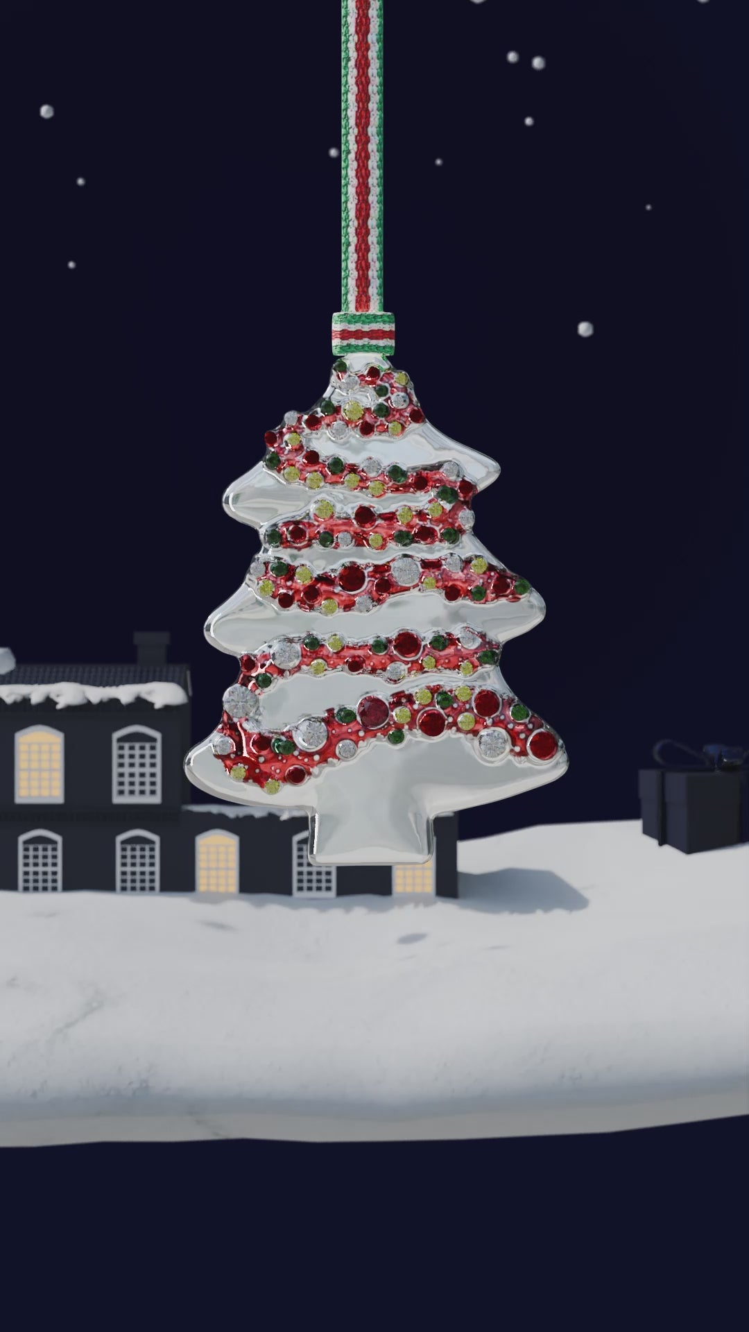 Christmas Tree Decoration with Coloured Stones