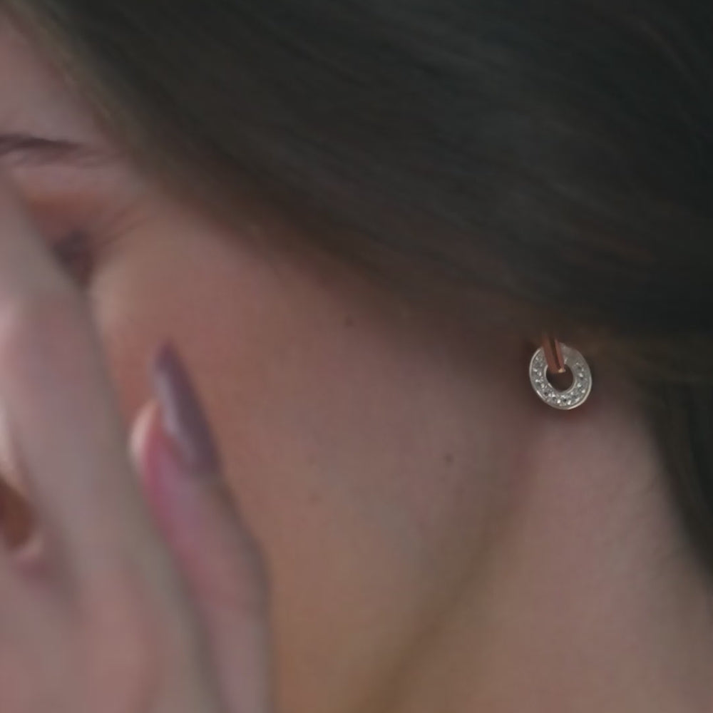 Silver & Rose Gold Plated Tiamo Earrings