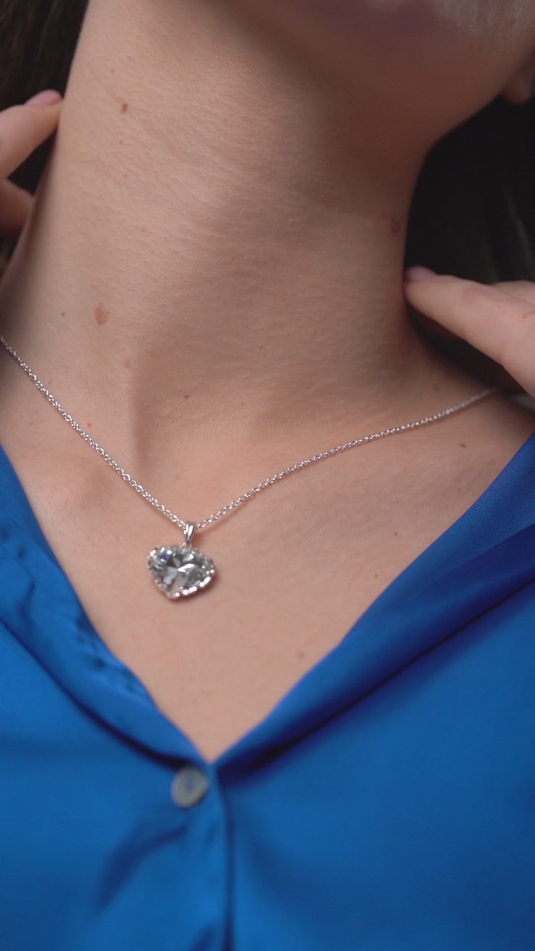 Clear Stone Heart Pendant