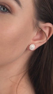 Flower Earrings Clear Stone