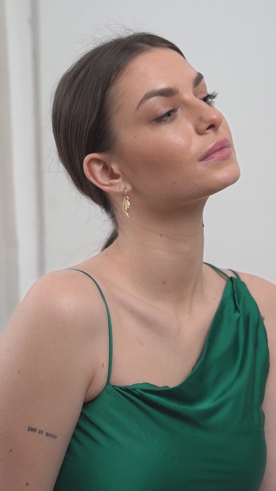 Angel Wing Earrings with Blue & Clear Stones