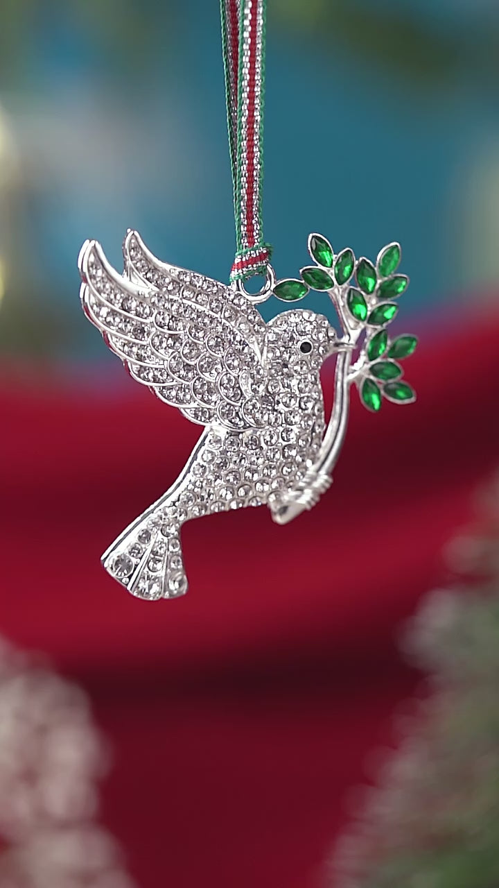Dove with Olive Branch Christmas Tree Decoration