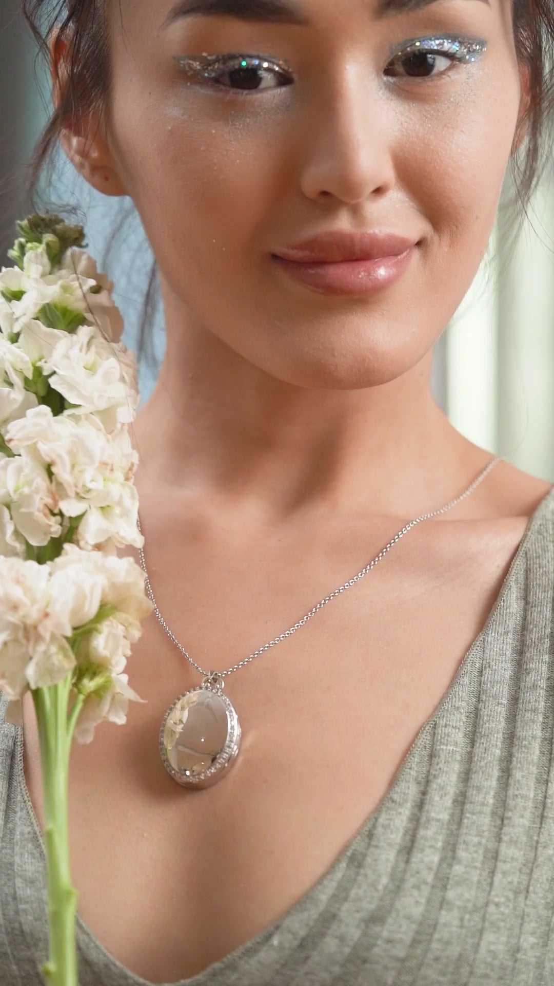 Locket with Clear Stones