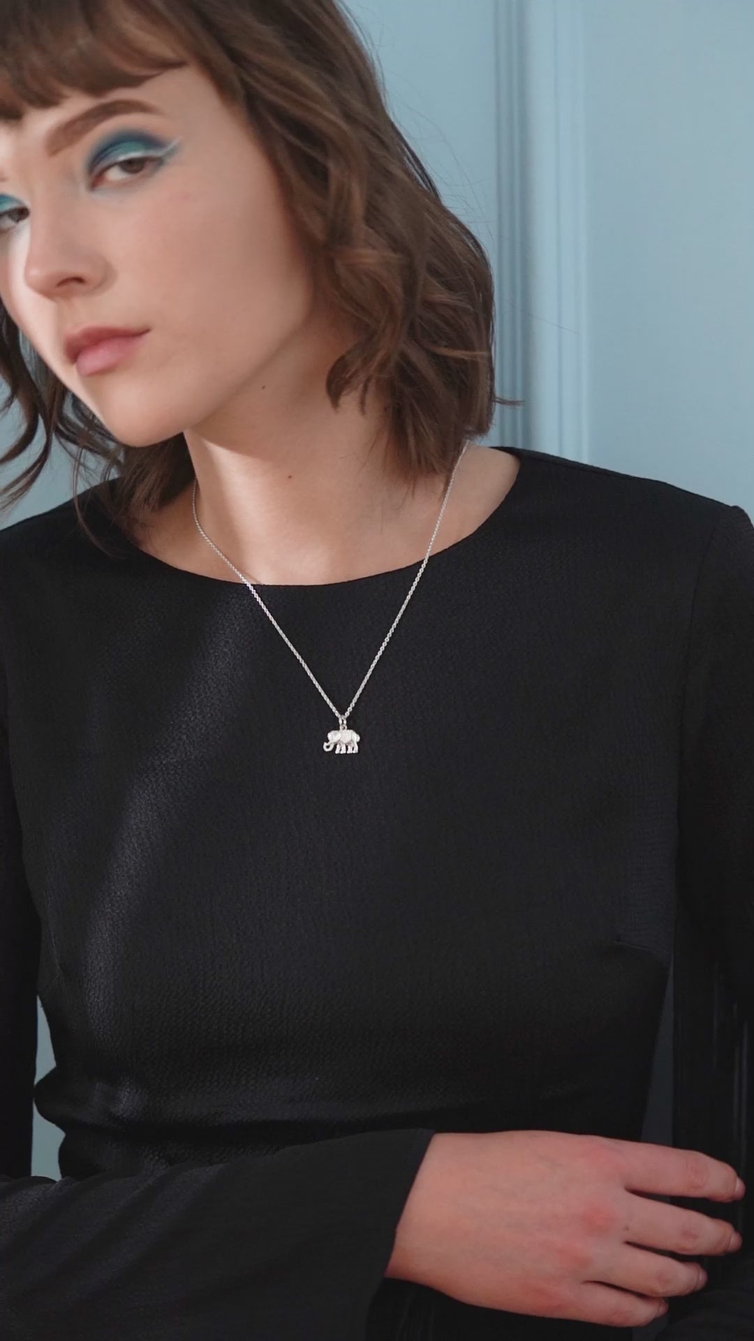 Silver Plated Pendant with Elephant