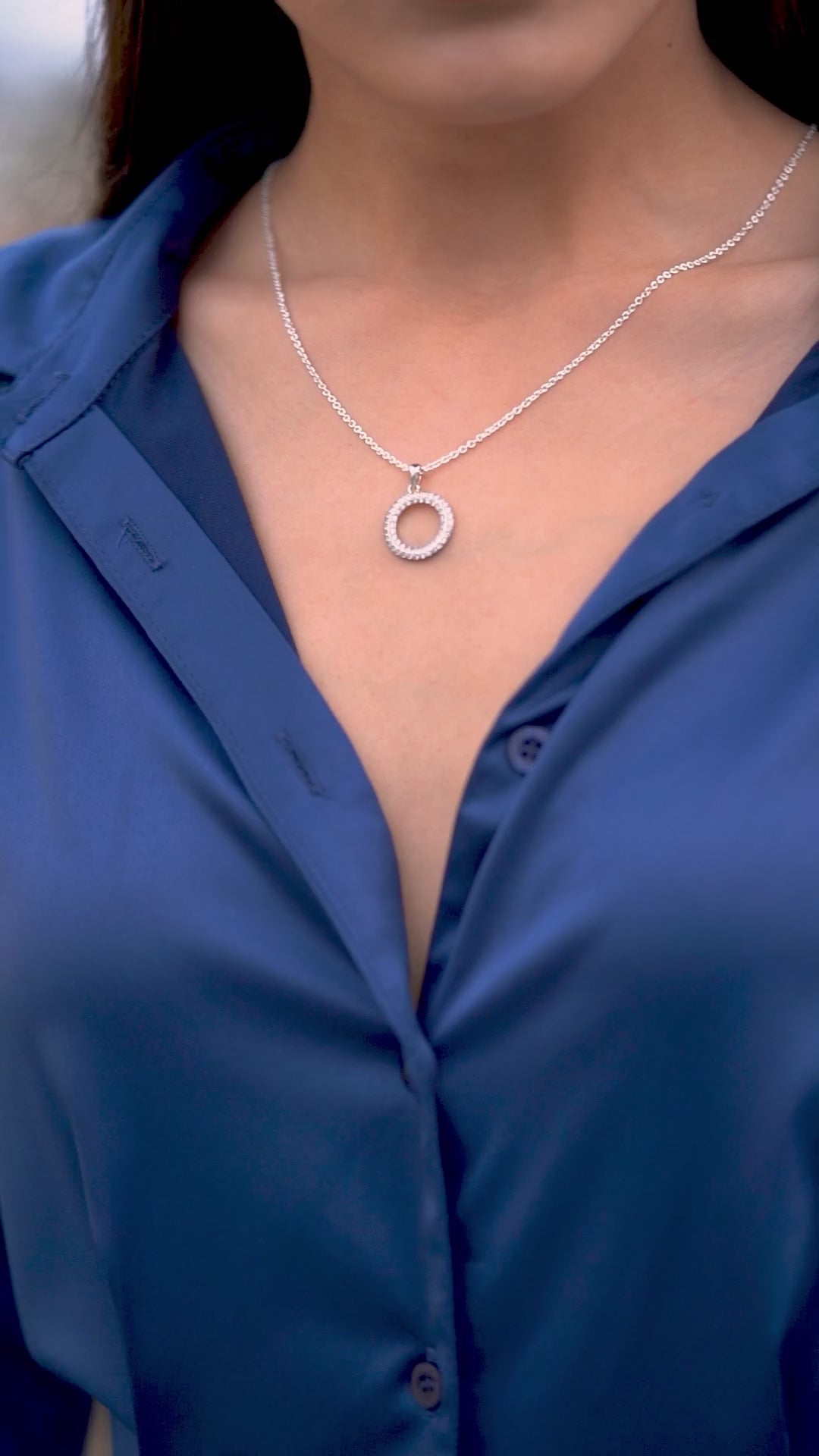 Circle Pendant Multi Clear Stones