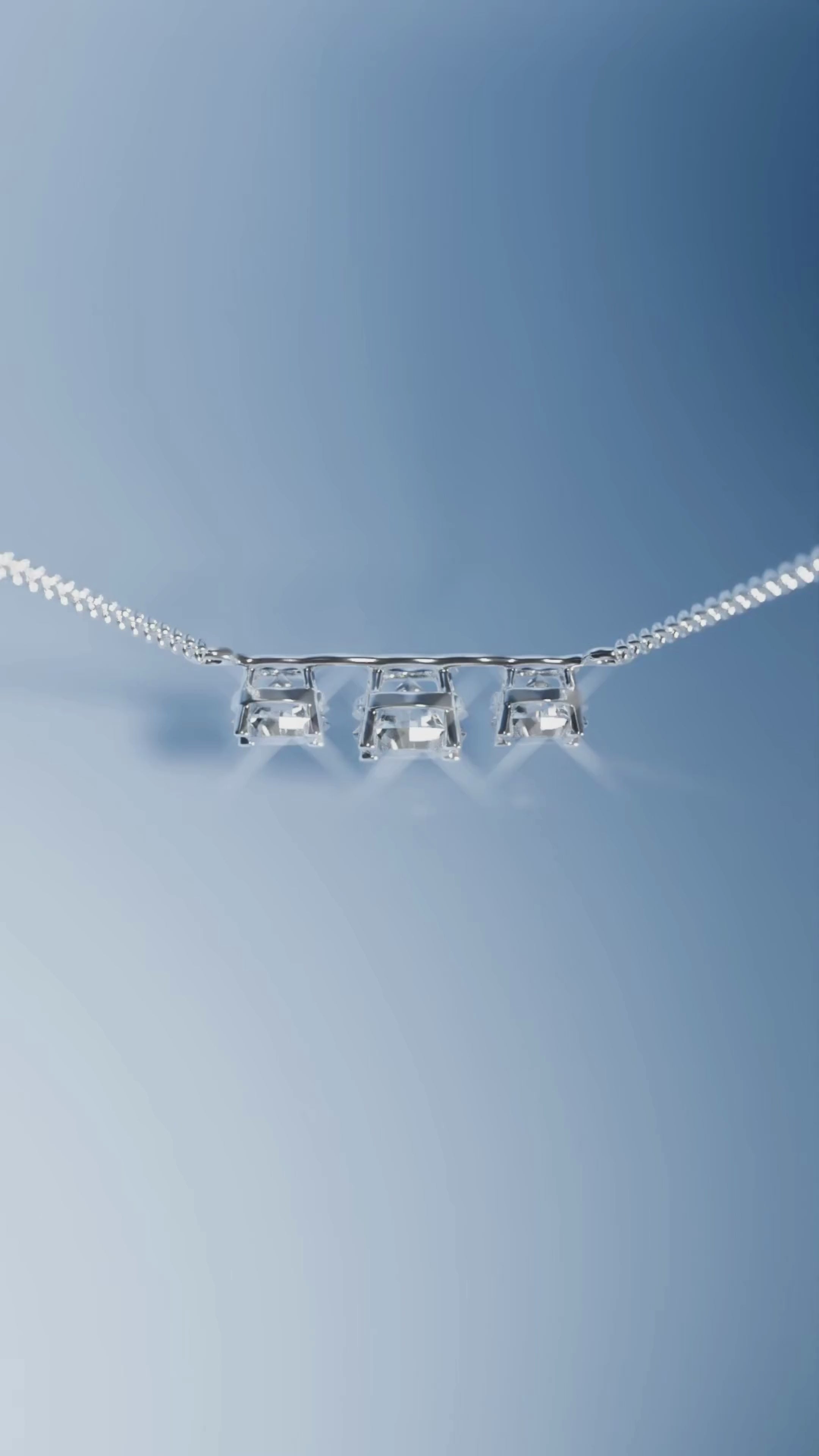 Sterling Silver 3-Stone Lab Grown Diamond Pendant 0.4ct