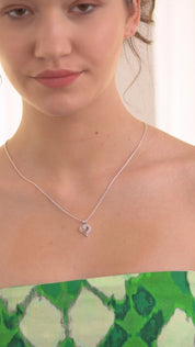 Double Heart Cubic Zirconia Pendant