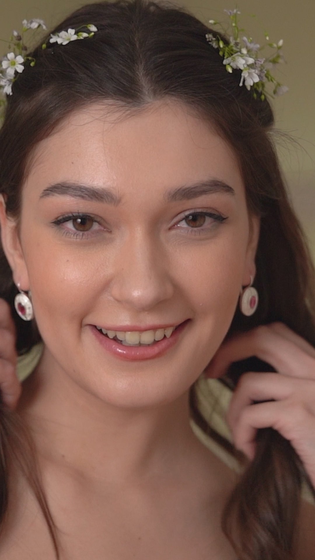 Earring with Pink Stone