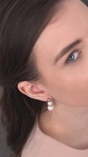 Pearl with Crystal Drop Earrings