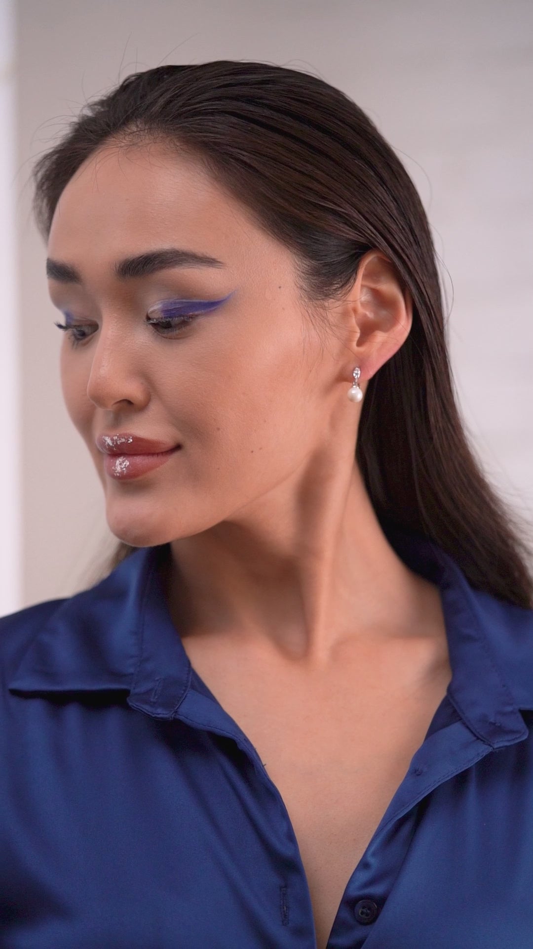 Clip on Earrings with Pearl Drop