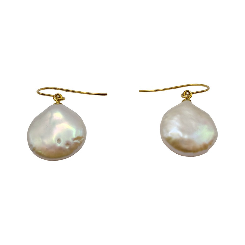 1980's 9ct Gold Baroque Pearl & Gemstone Earrings