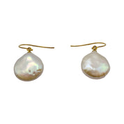 1980's 9ct Gold Baroque Pearl & Gemstone Earrings