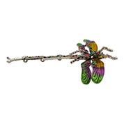 1980's Coloured Rhinestone Dragon Fly Brooch