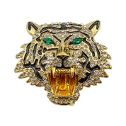 1970's Gold Tone Tigers Head Brooch