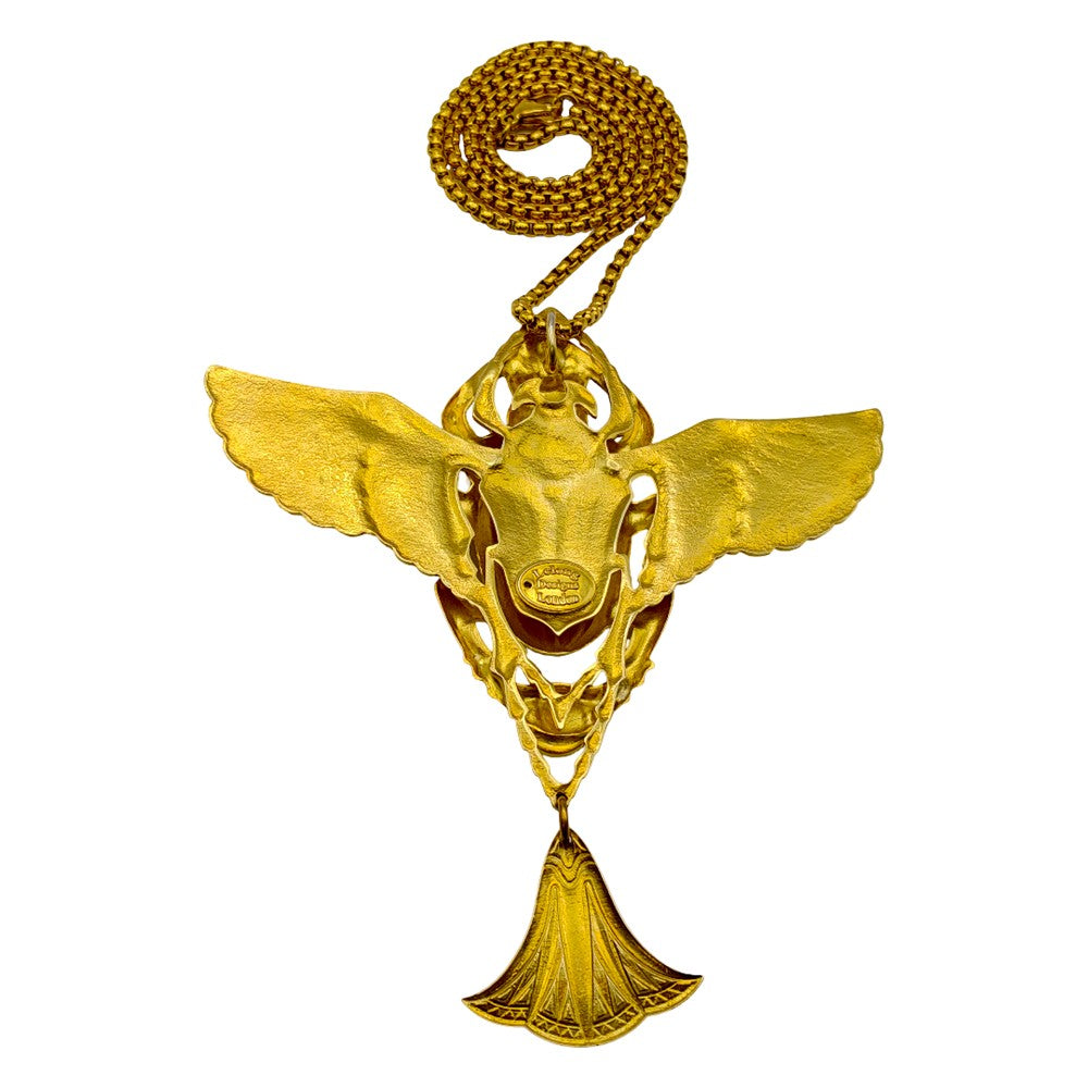 Lelong London Winged Scarab Reproduction Necklace