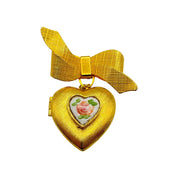1990's Gold Tone Heart Locket Brooch