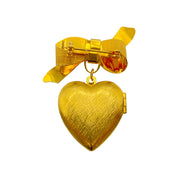 1990's Gold Tone Heart Locket Brooch