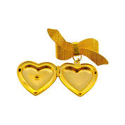1990's Gold Tone Heart Locket Brooch
